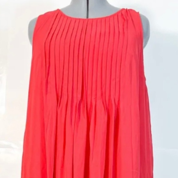 Sharagano NWOT Sz14W A Line Pleated Front Tie Back Closure Lined Sheer Overlay D - Picture 5 of 5
